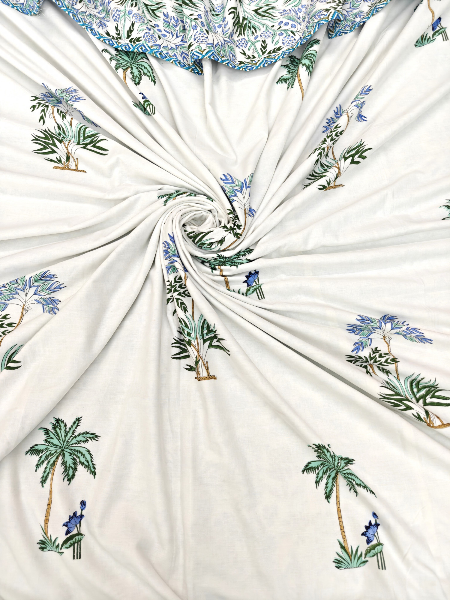 Block Print Dohar - Tropical Bliss Reversible Hand Block Print Jaipuri