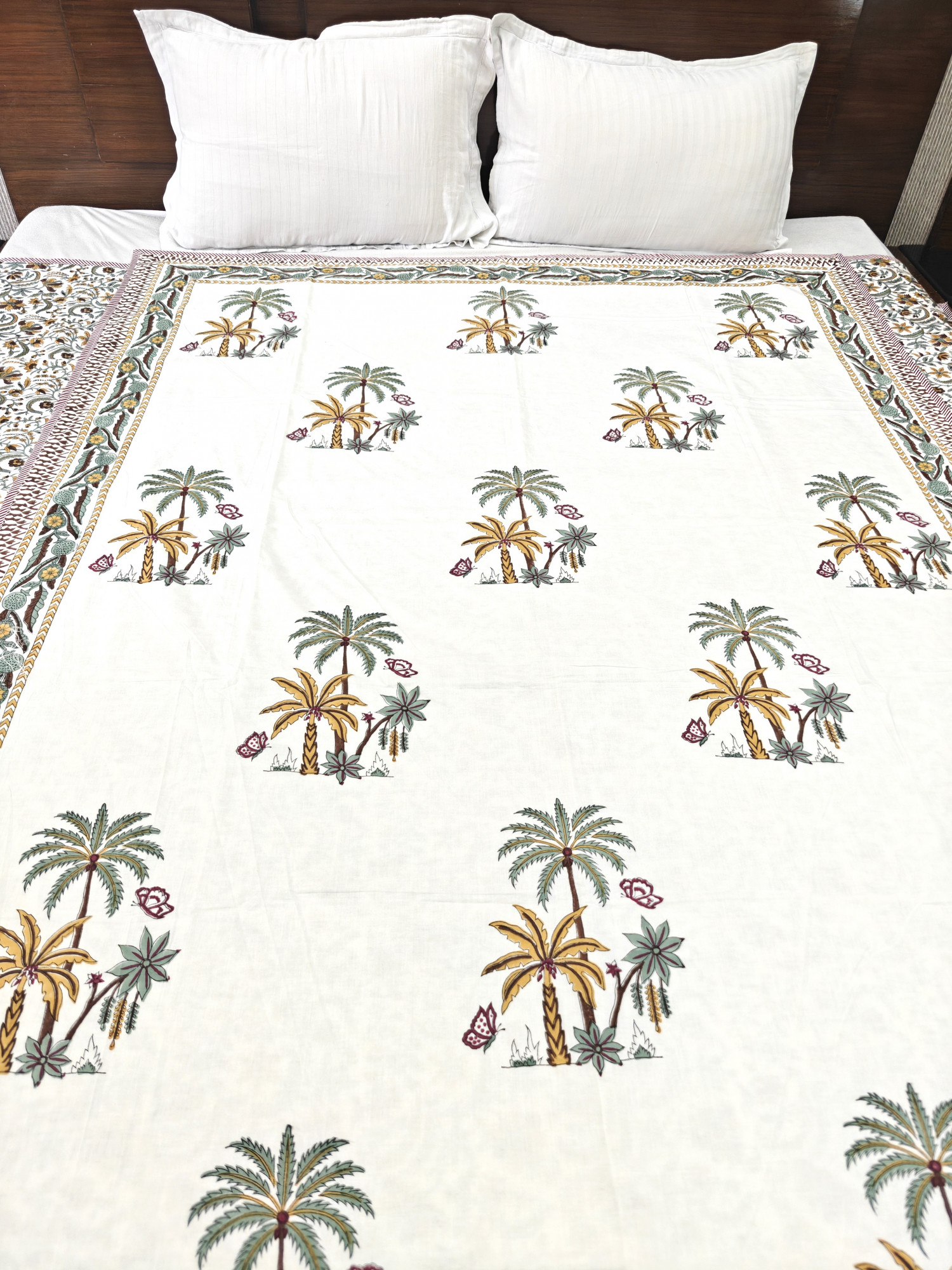 Block Print Dohar - Twin Trunks Tale Hand Block Print Mulmul Jaipuri