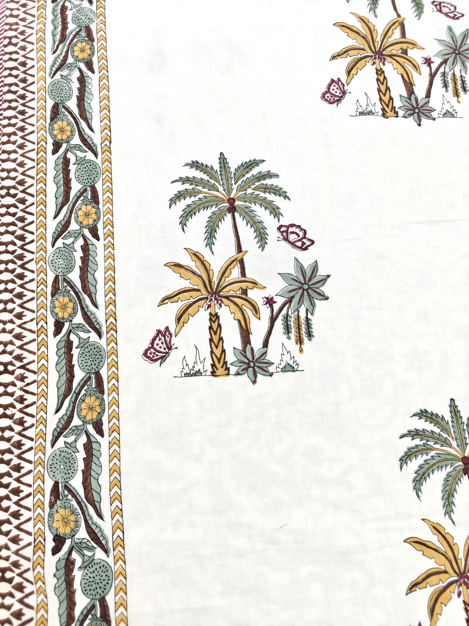 Block Print Dohar - Twin Trunks Tale Hand Block Print Mulmul Jaipuri