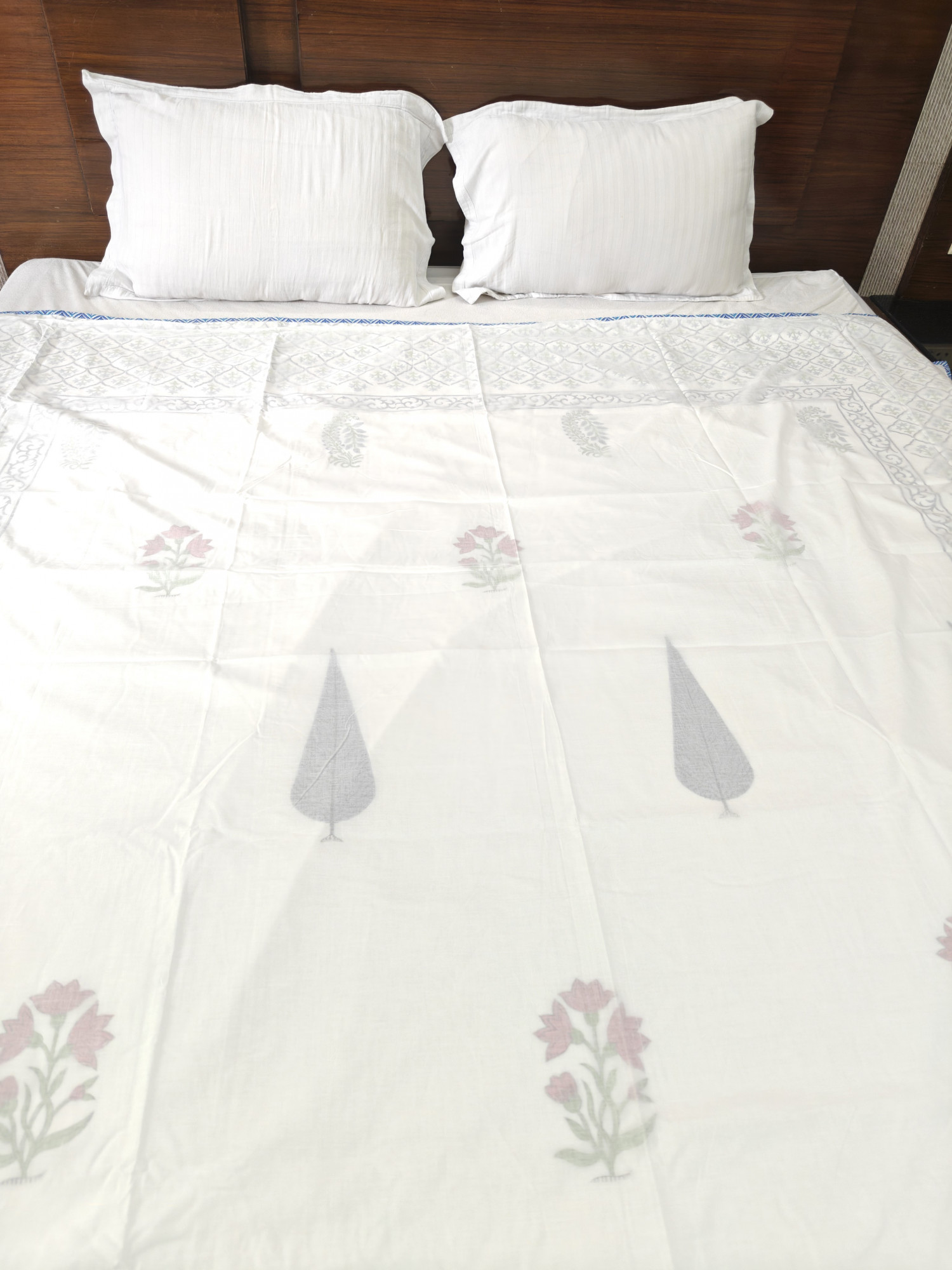 Block Print 3D Dohar - Multi Boota Hand Block Print Mulmul Jaipuri