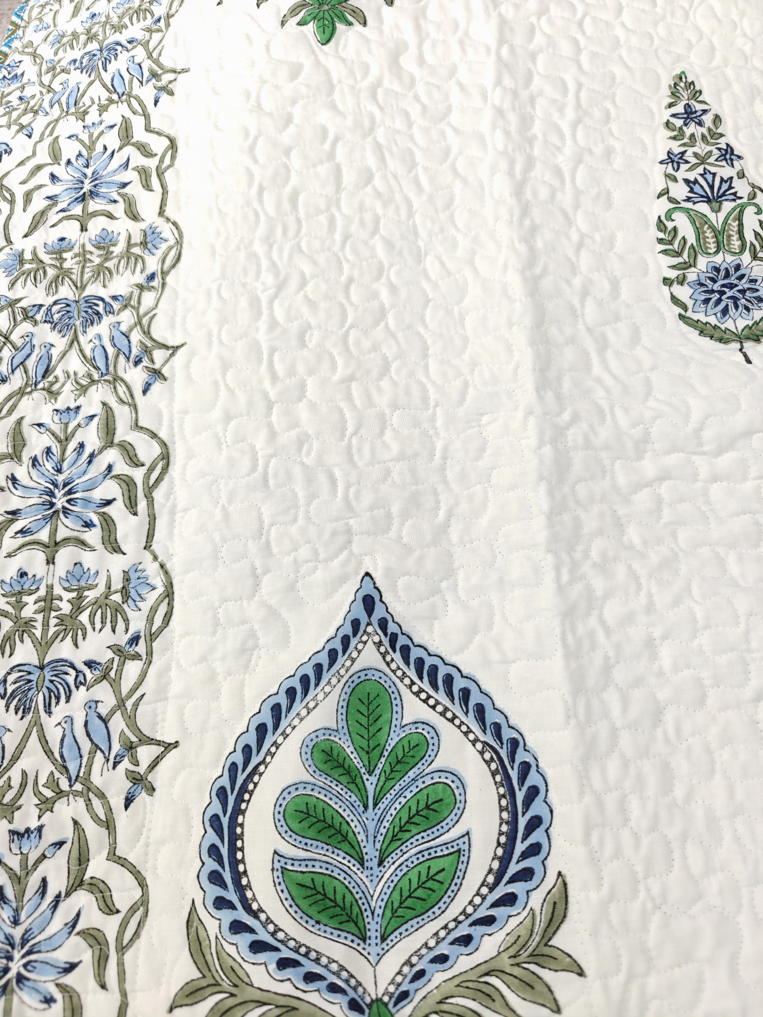 Block Print Bedcover - BotaniCraft Reversible Hand Block Print Cotton Double