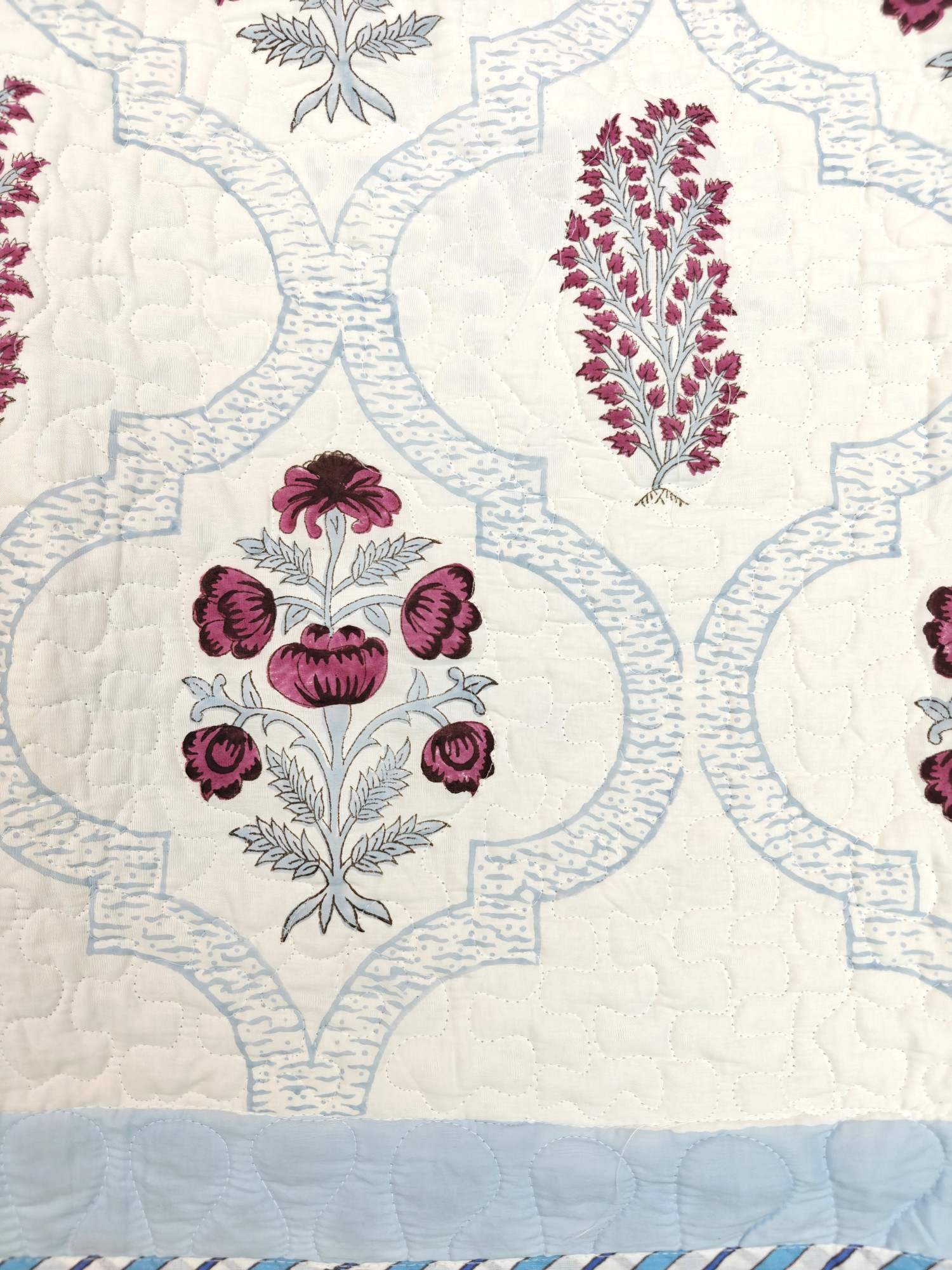 Handblock Reversible Cotton Bedspread | Jaipuri Print | Gulneela Bedcover