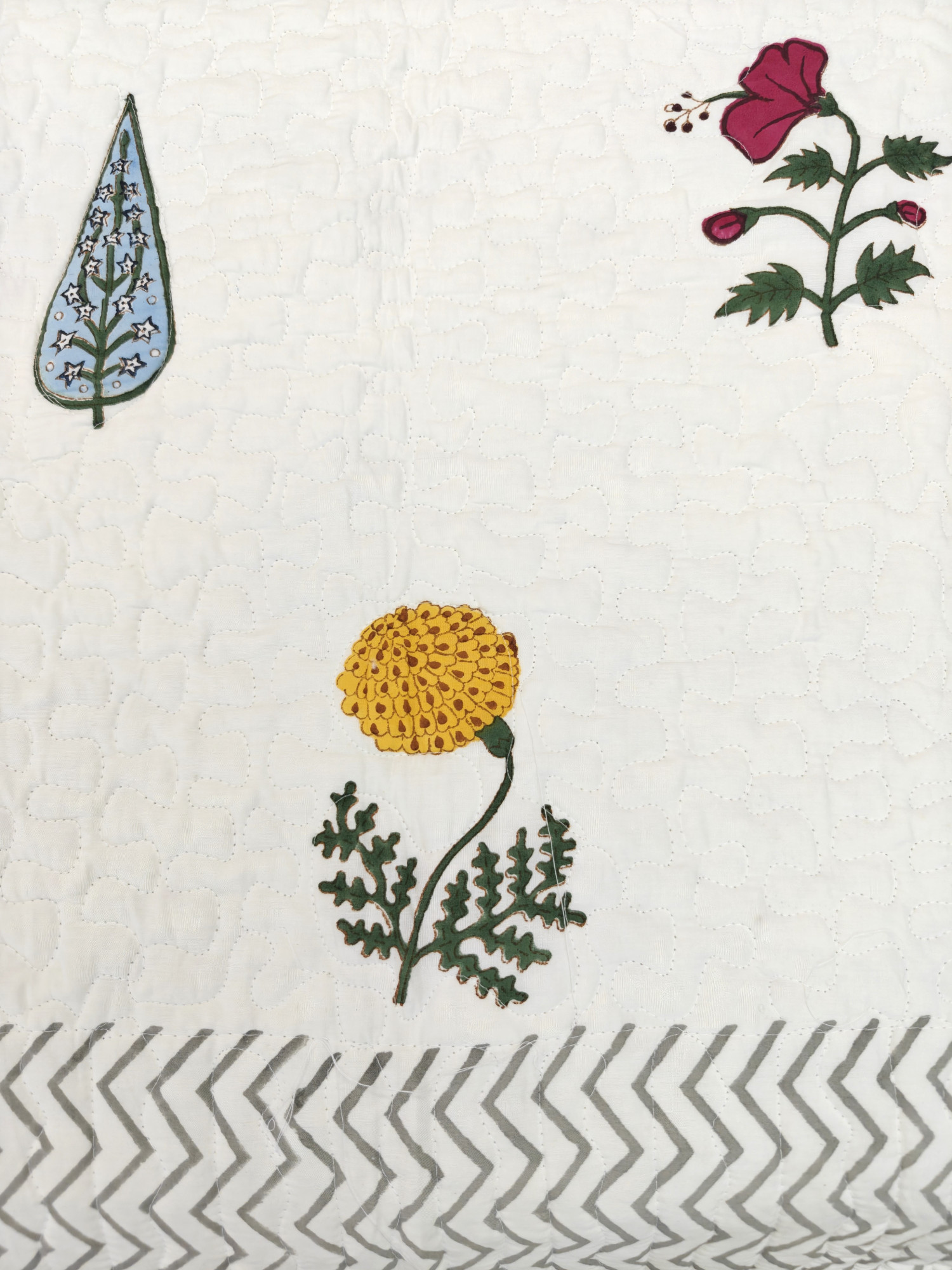 Handblock Reversible Cotton Bedspread | Jaipuri Print | Tropical Bedcover