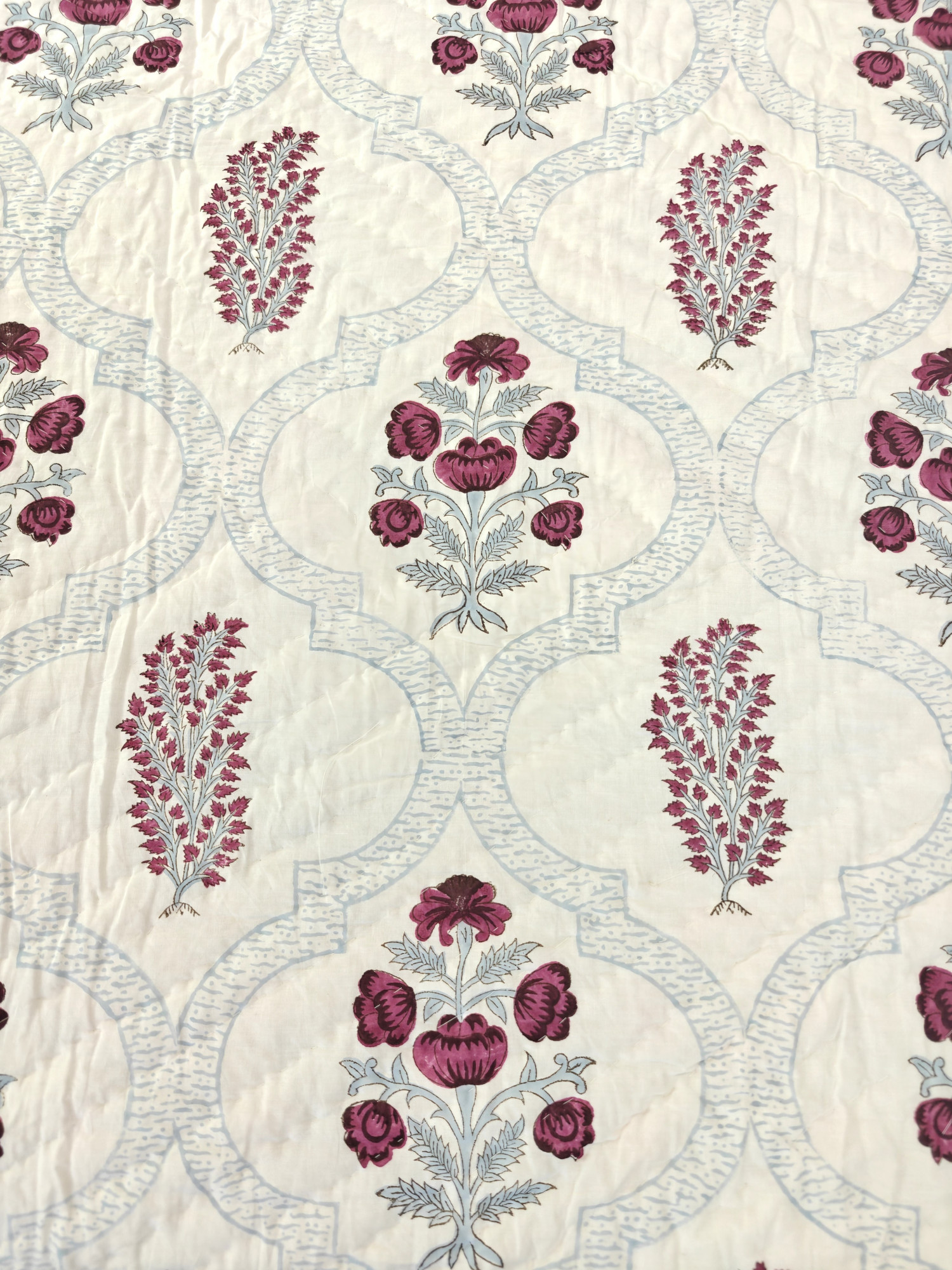 Handblock Soft Mulmul Double Jaipuri Razai | Gulneela Quilt