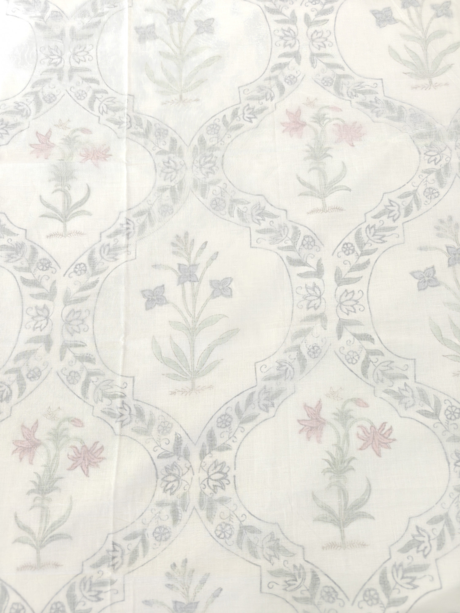 Block Print 3D Dohar - Multi Jaal Hand Block Print Mulmul Jaipuri