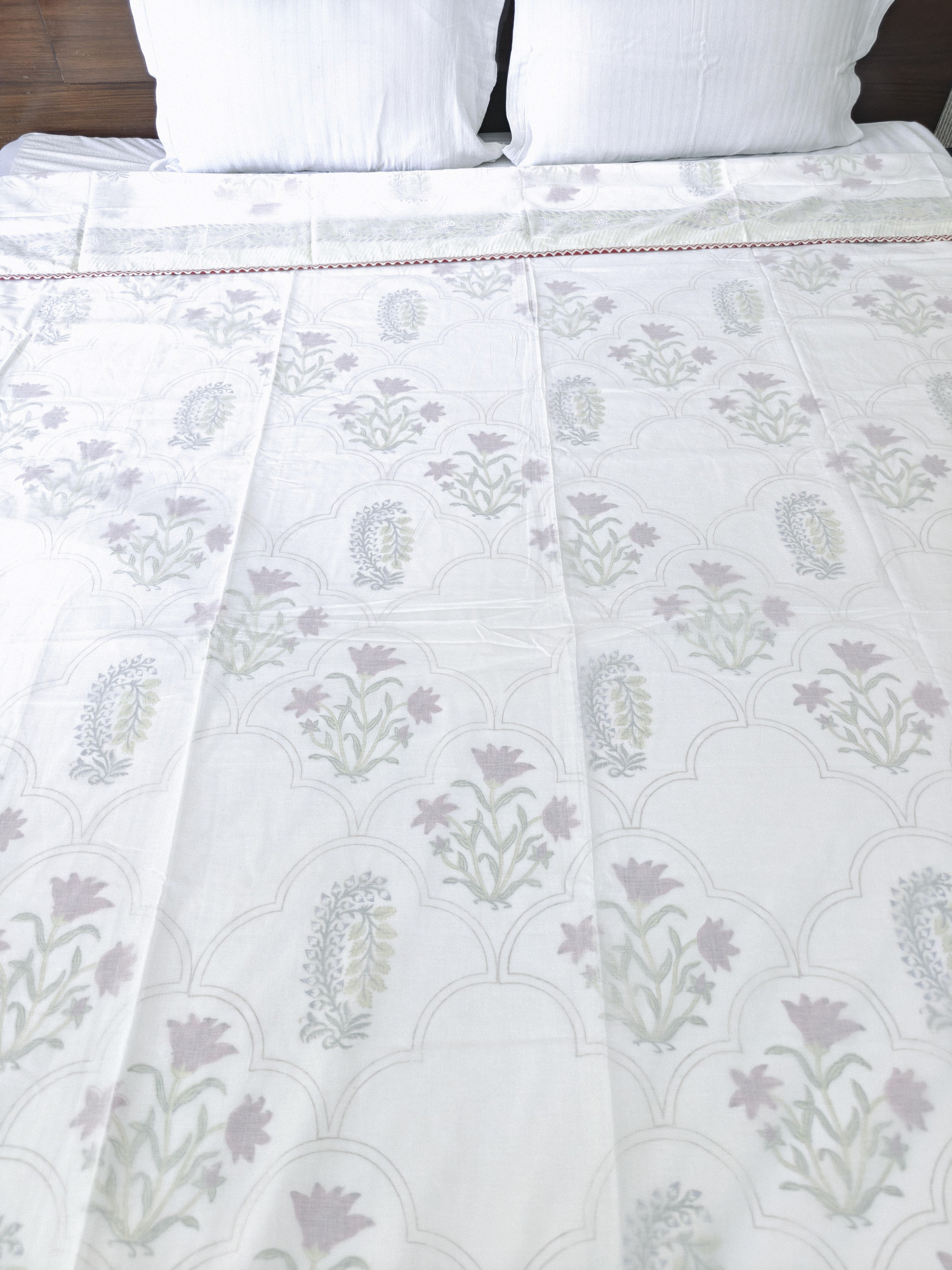 Block Print 3D Dohar - Baag-e-Bahar Hand Block Print Mulmul Jaipuri