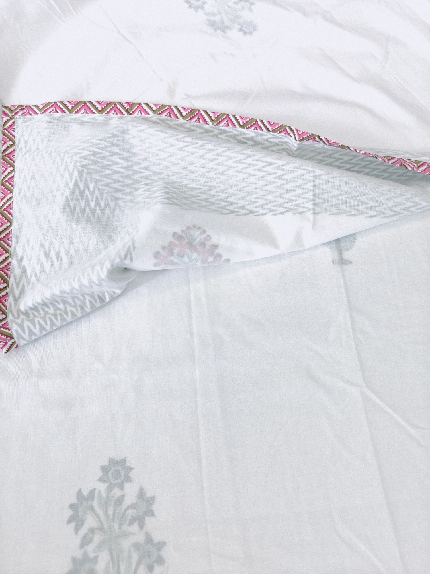 Block Print 3D Dohar - Multiblock Hand Block Print Mulmul Jaipuri
