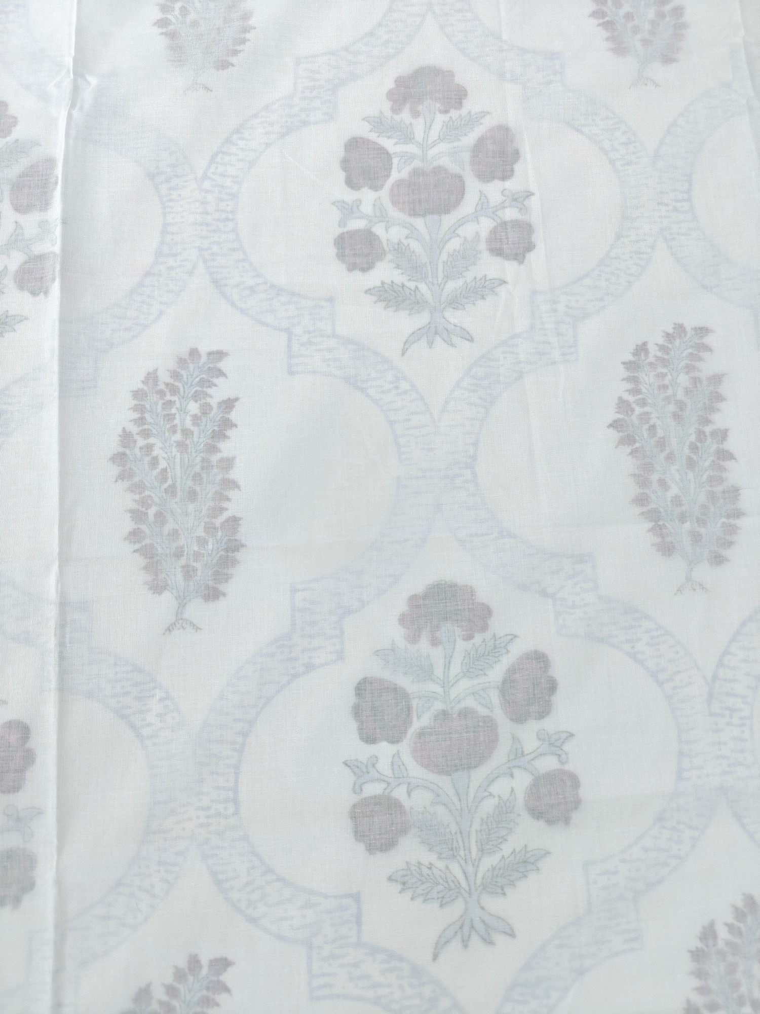 Block Print 3D Dohar - GulNeela Hand Block Print Mulmul Jaipuri