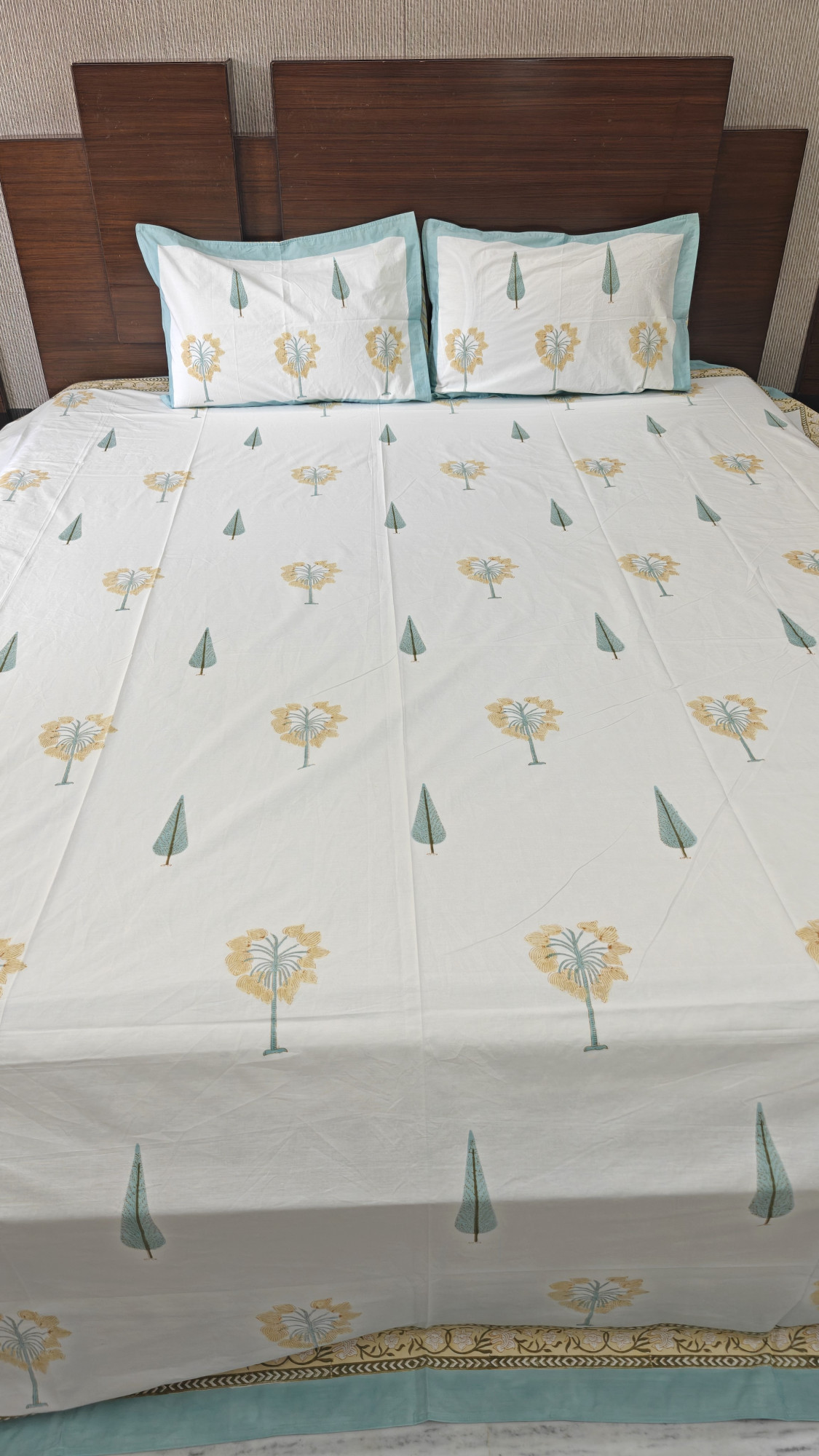 Handblock King Size Jaipuri Bedsheet | Cotton | Bamboo Bedsheet