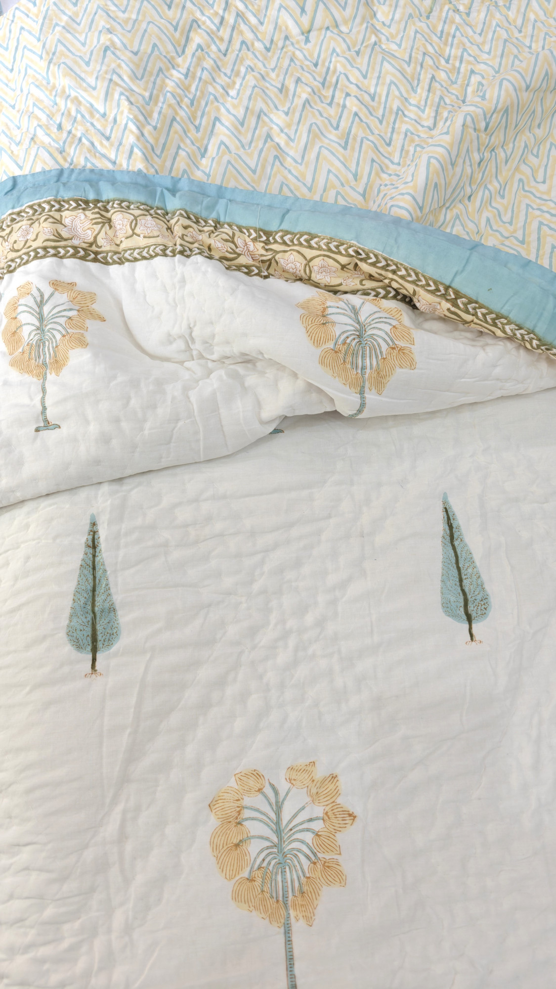 Hand Block Print Mulmul Quilt - Bamboo Soft Jaipuri Razai Double