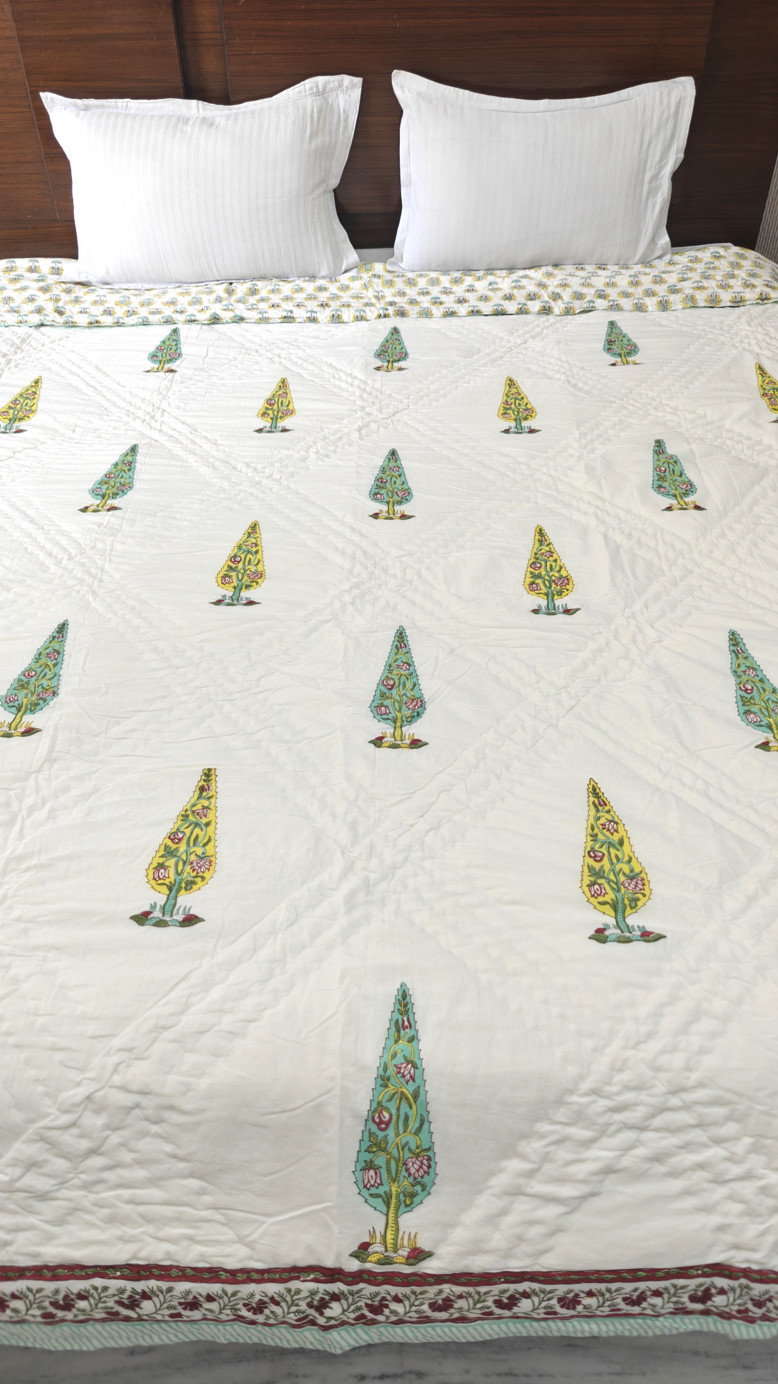 Handblock Soft Mulmul Double Jaipuri Razai | Chhipa Charm Quilt