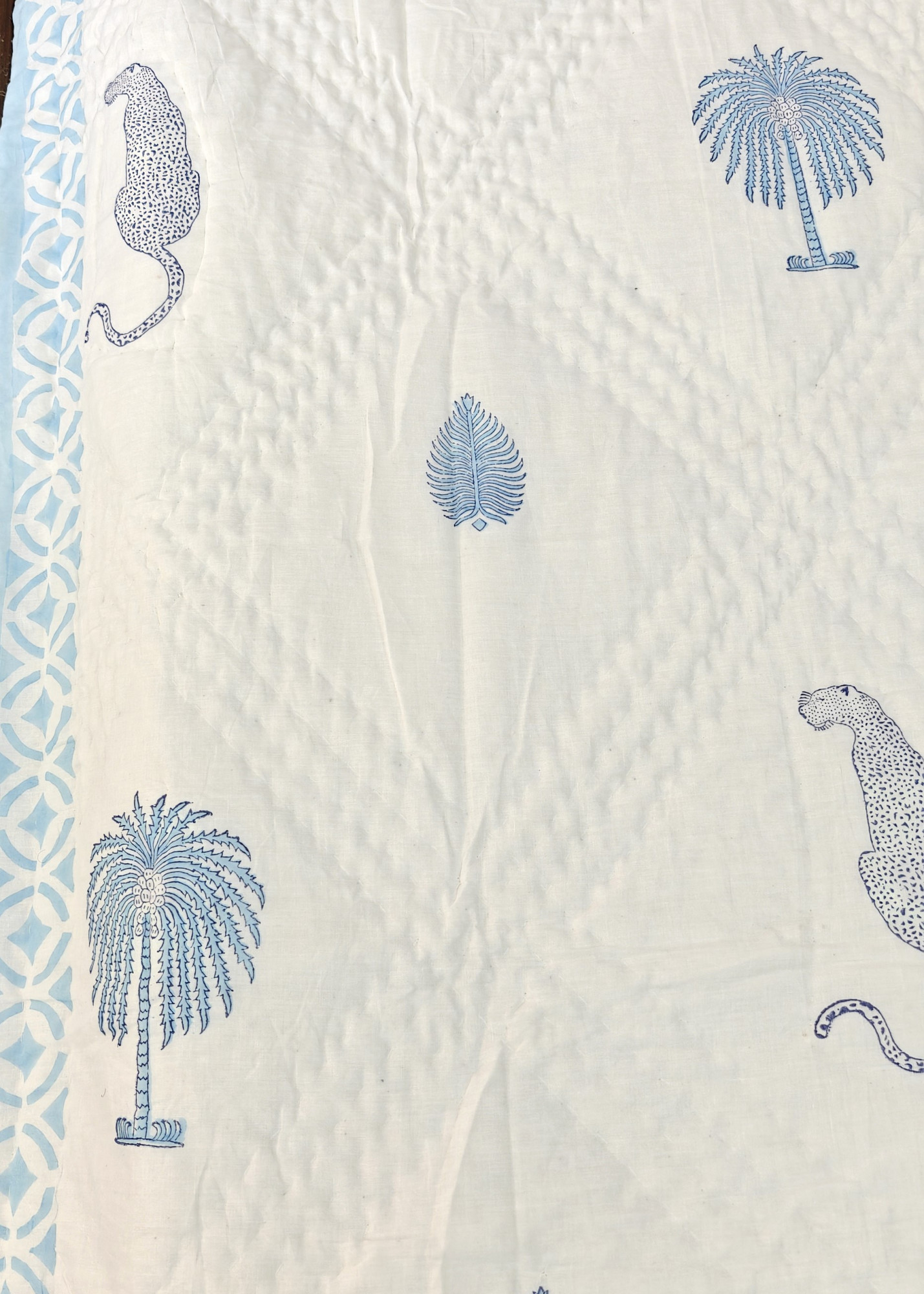 Hand Block Print Mulmul Quilt - Jungle Block Soft Jaipuri Razai Double