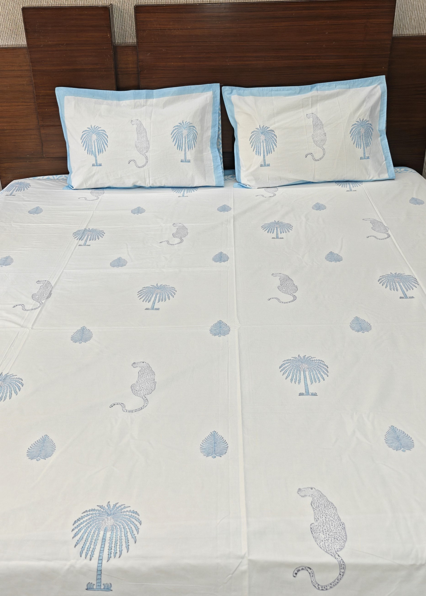 Handblock King Size Jaipuri Bedsheet | Jungle Block Bedsheet