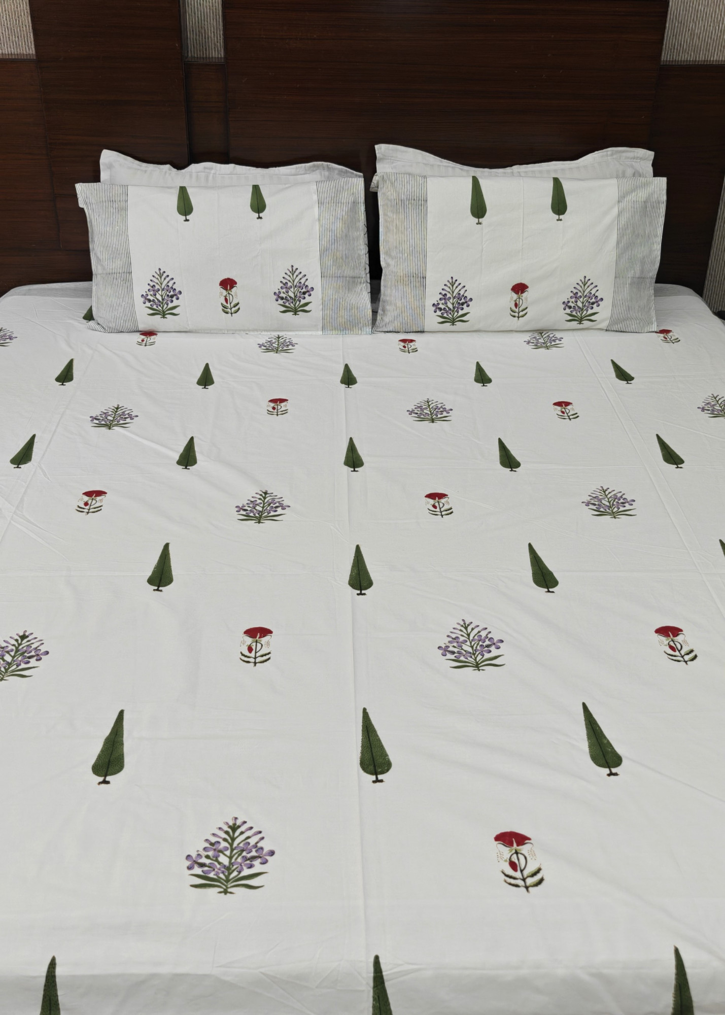 Handblock King Size Jaipuri Bedsheet | Noor Bedsheet