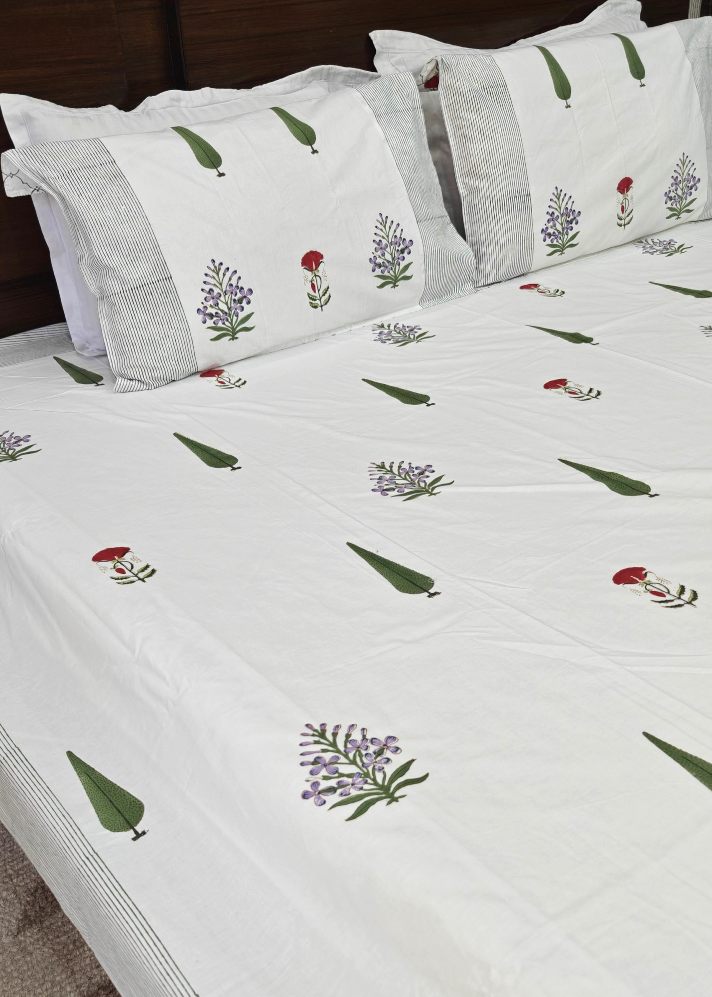 Jaipuri Block Print Bedsheet - Noor Hand Block Print Cotton King Size