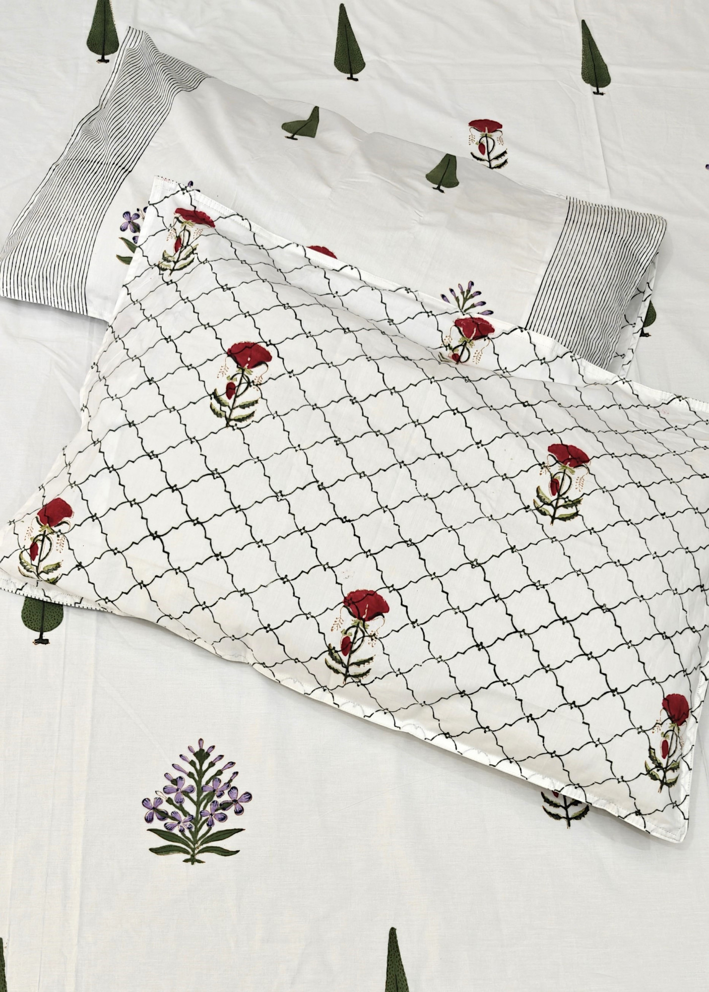Jaipuri Block Print Bedsheet - Noor Hand Block Print Cotton King Size