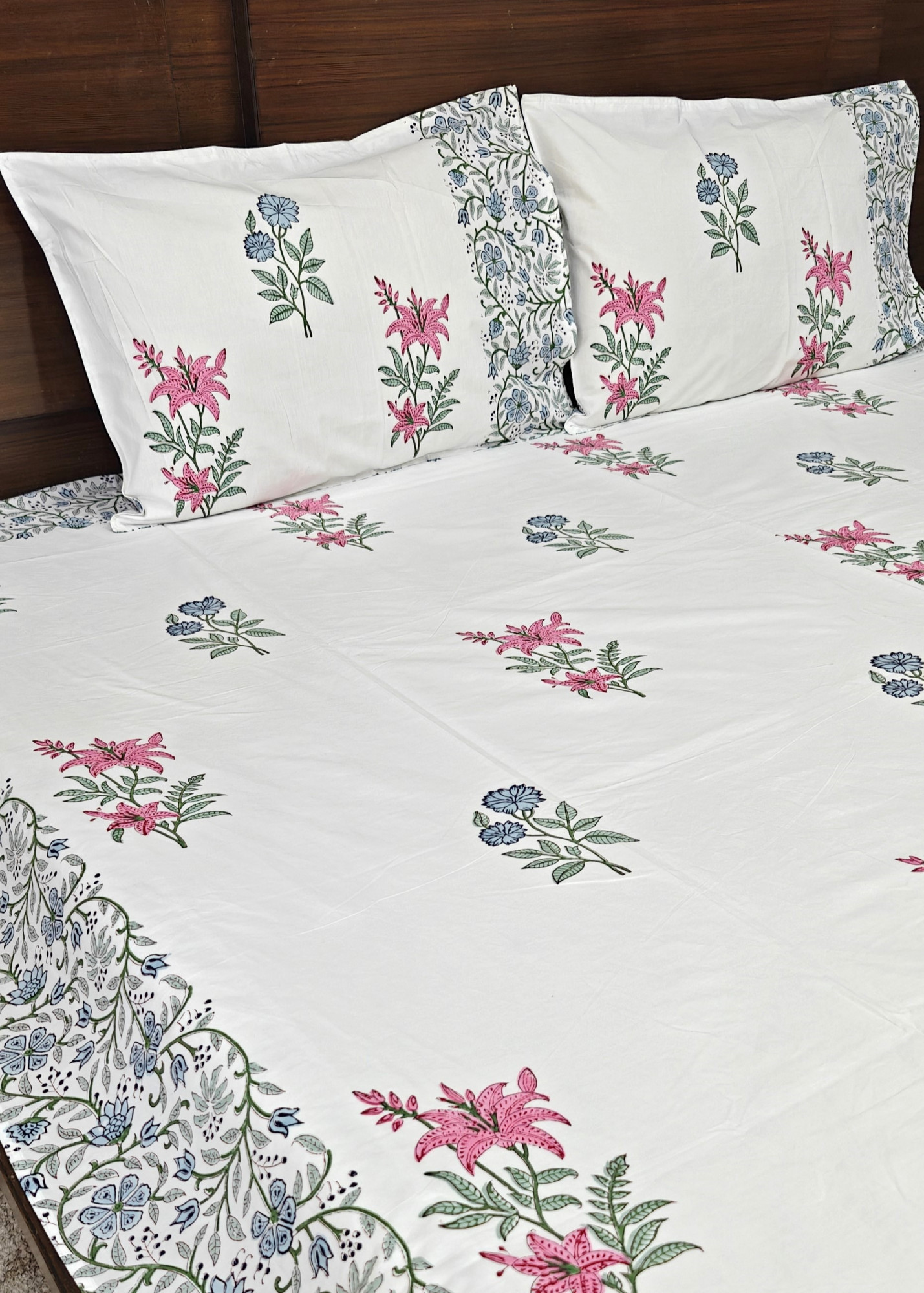 Jaipuri Block Print Bedsheet - Amber looms Hand Block Print Cotton King Size