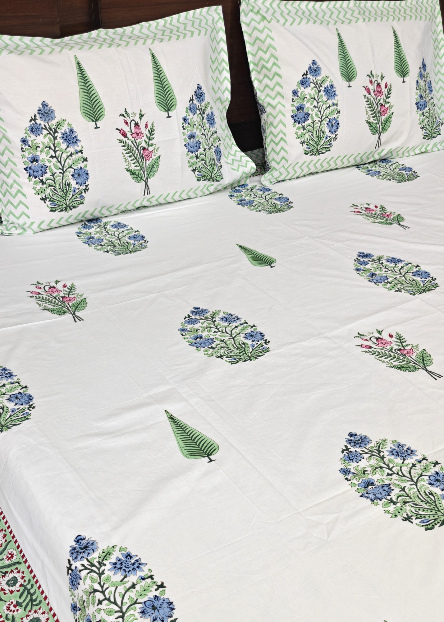 Jaipuri Block Print Bedsheet - Haveli Threads Hand Block Print Cotton King Size