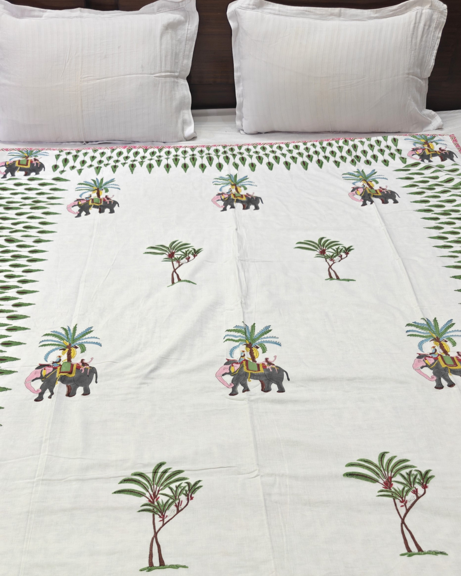 Block Print Dohar - Jungle Serenity Hand Block Print Mulmul Jaipuri
