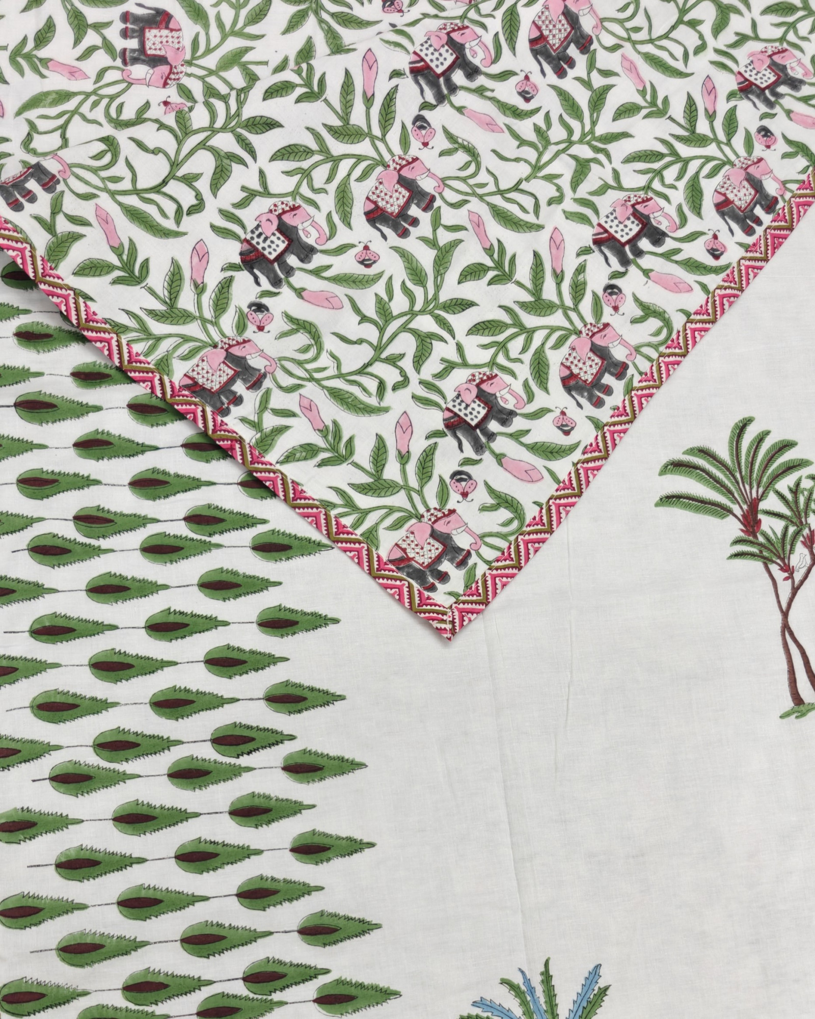 Block Print Dohar - Jungle Serenity  Hand Block Print Mulmul Jaipuri