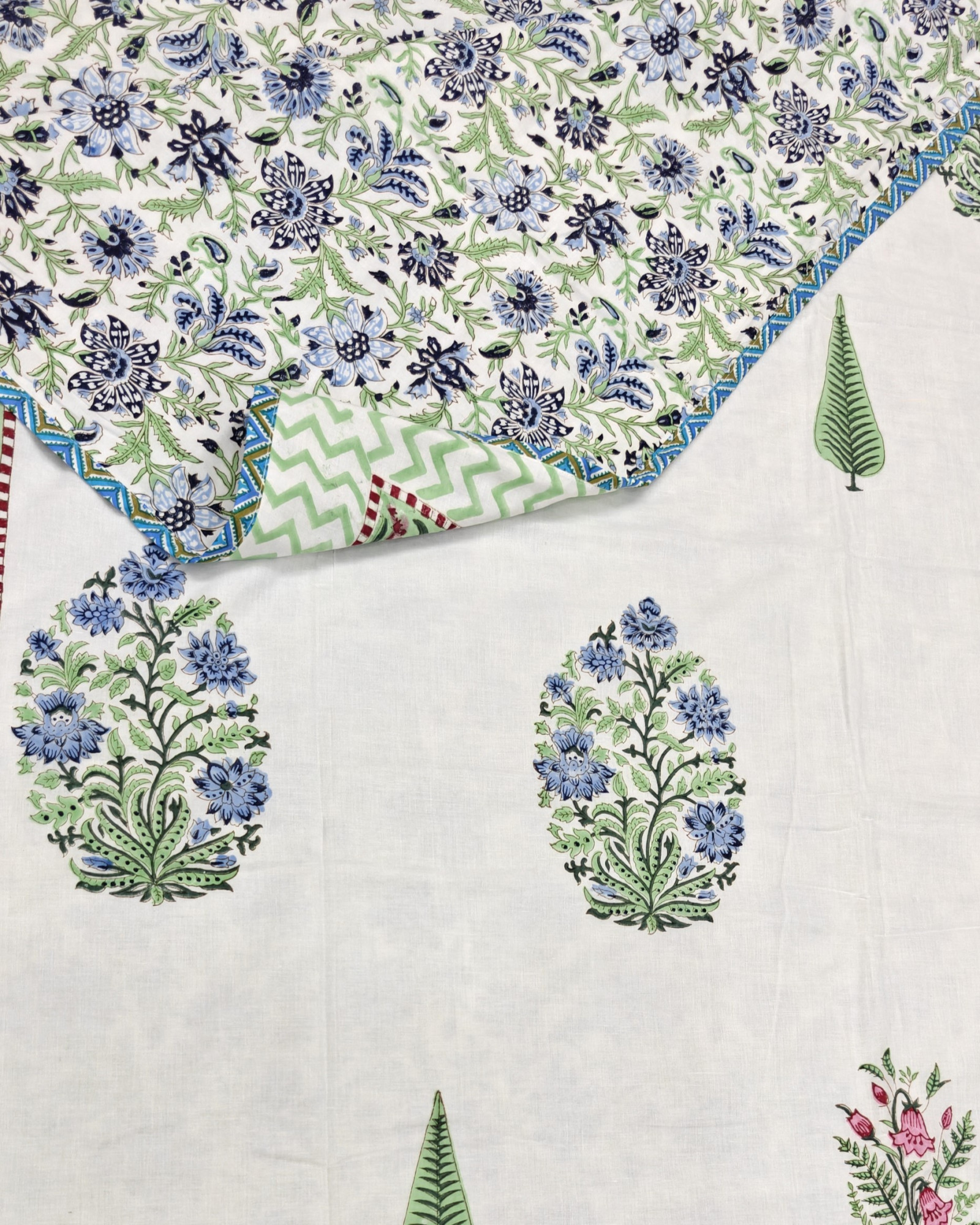 Block Print Dohar - Haveli Threads Hand Block Print Mulmul Jaipuri