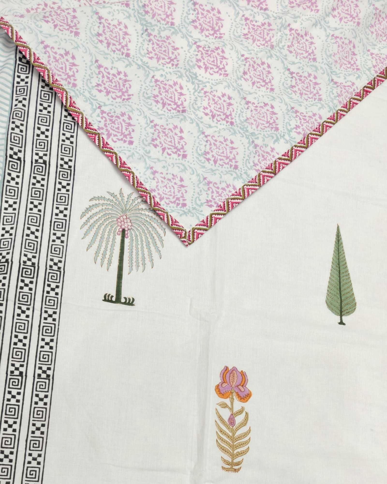 Block Print Dohar - Aangan Hand Block Print Mulmul Jaipuri