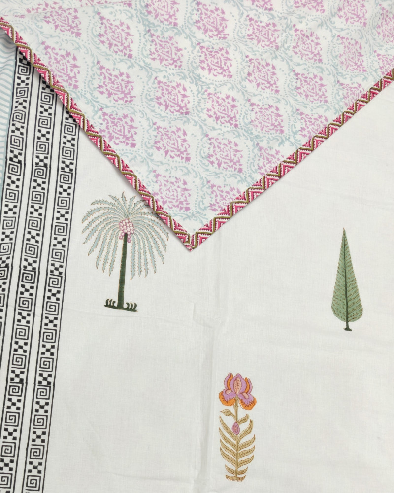 Image of Block Print Dohar - Aangan | Hand Block Print Mulmul Jaipuri