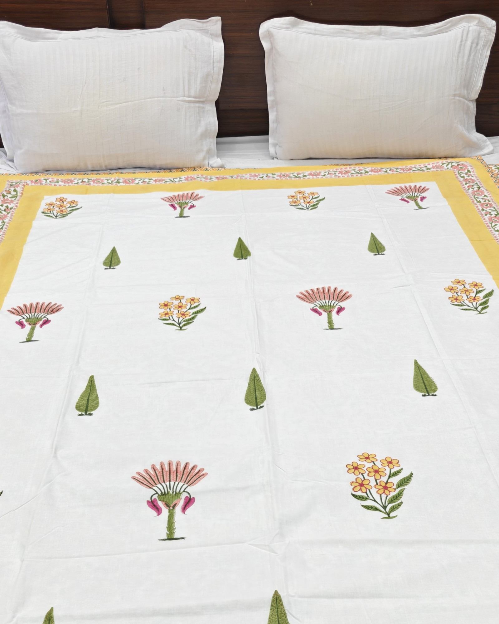 Block Print Dohar - Floral Heritage Hand Block Print Mulmul Jaipuri