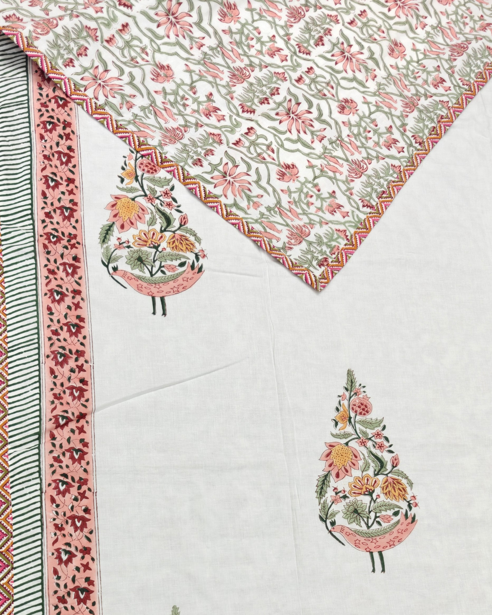 Block Print Dohar - Chiya Bhel Hand Block Print Mulmul Jaipuri