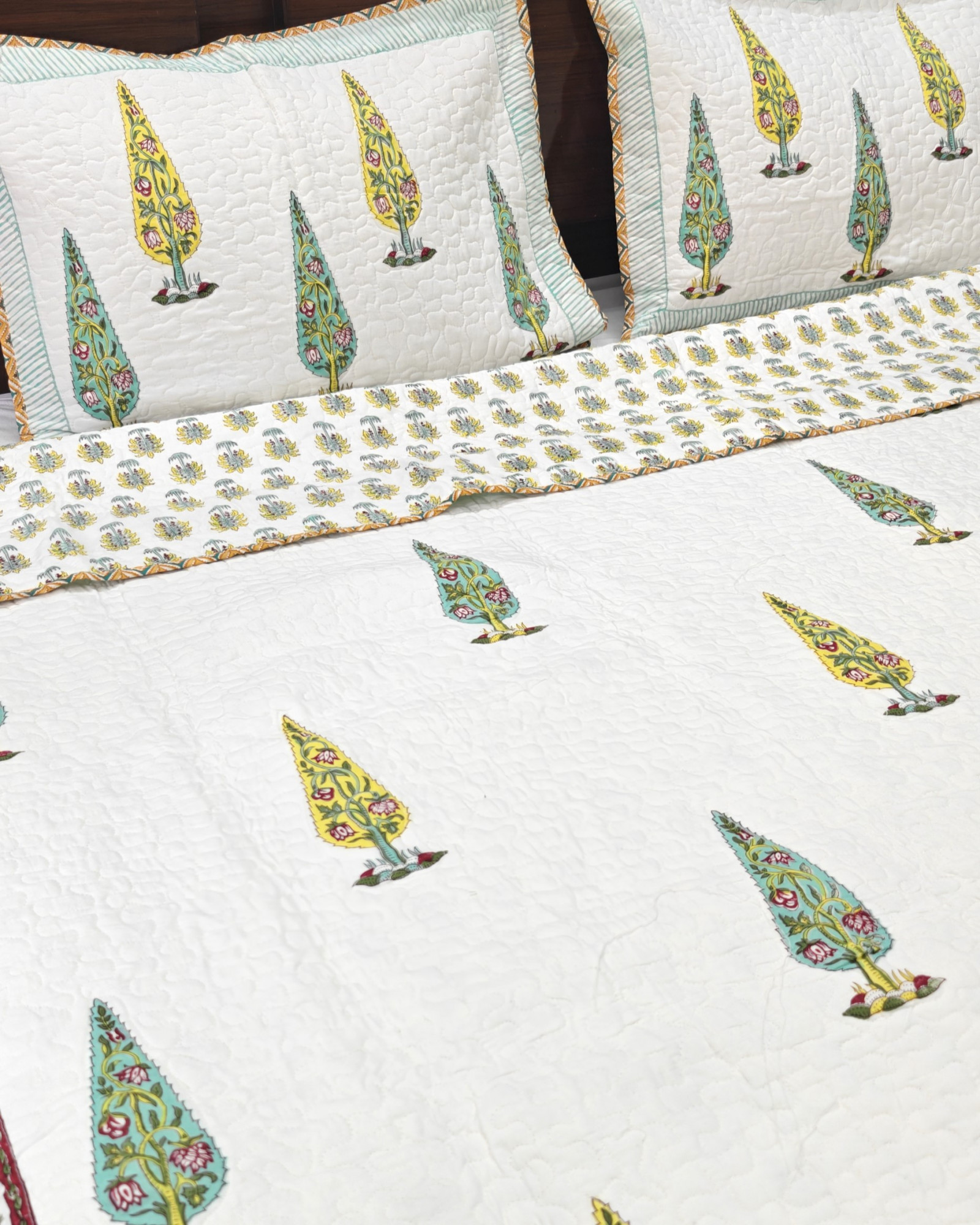 Block Print Bedcover - Chhipa Charm  Reversible Hand Block Print Cotton Double