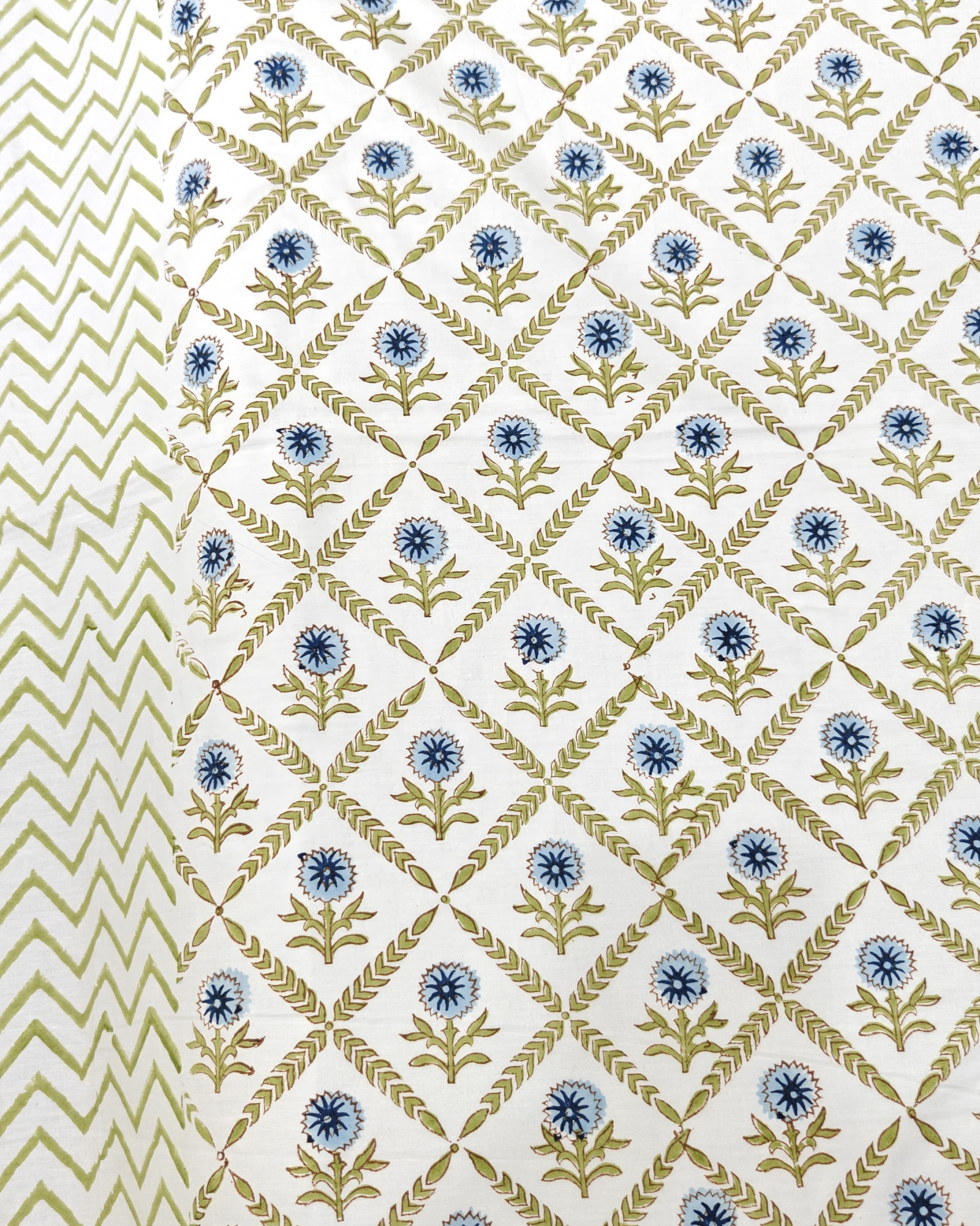 Jaipuri Block Print Bedsheet - Hira Boota Hand Block Print Cotton King Size