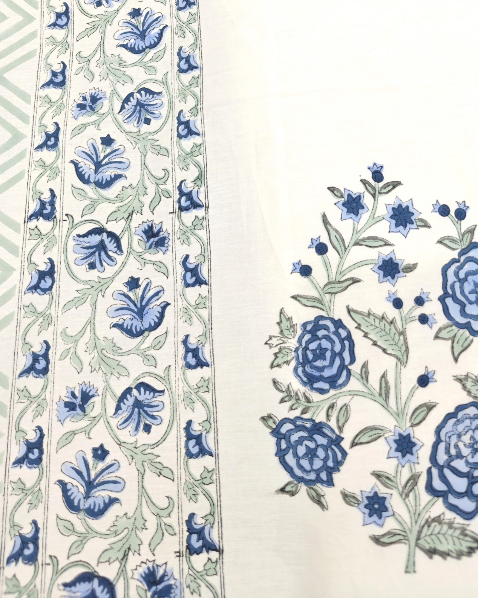 Jaipuri Block Print Bedsheet - Gulab Leharia  Hand Block Print Cotton King Size