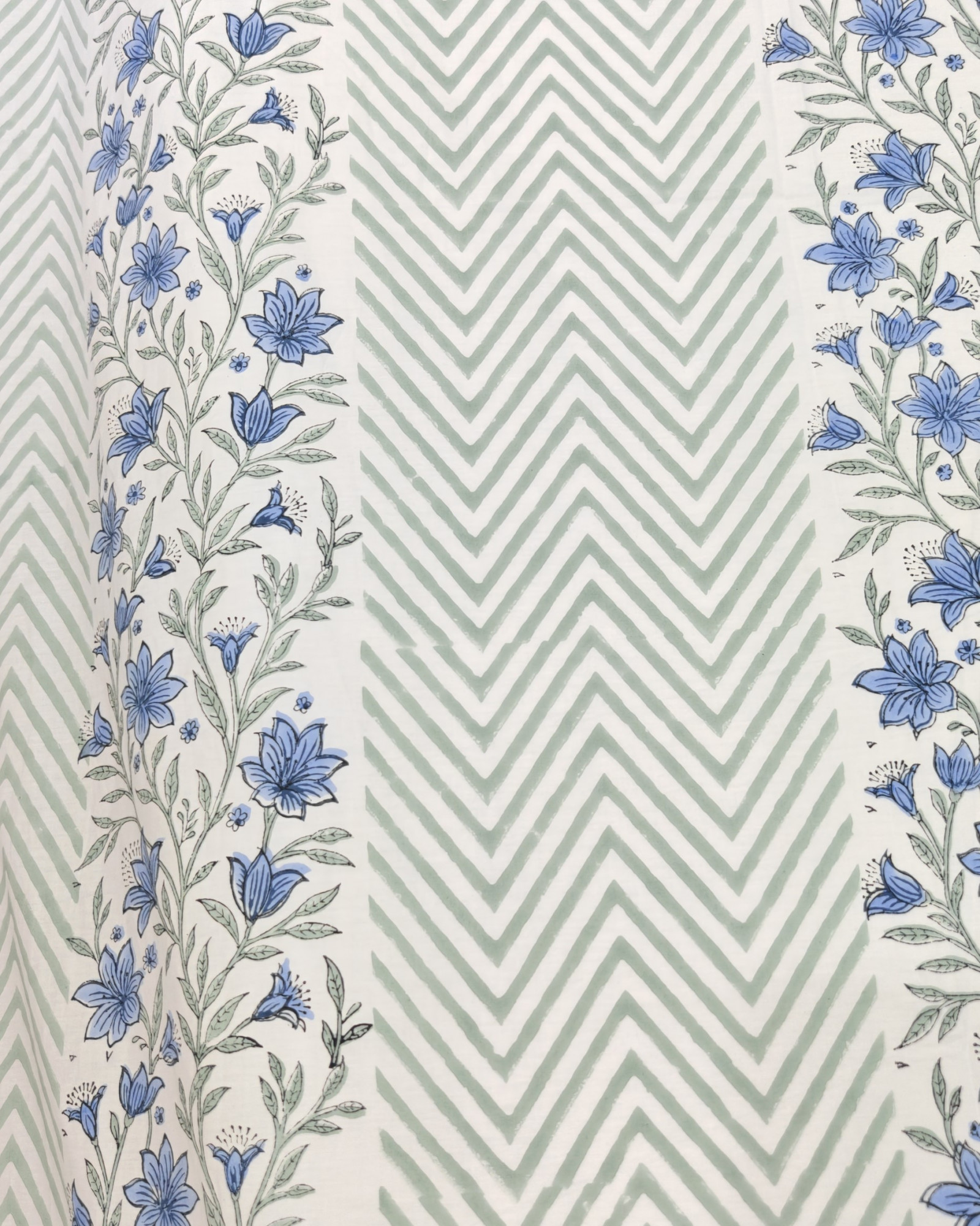 Jaipuri Block Print Bedsheet - Leharia Bel Hand Block Print Cotton King Size