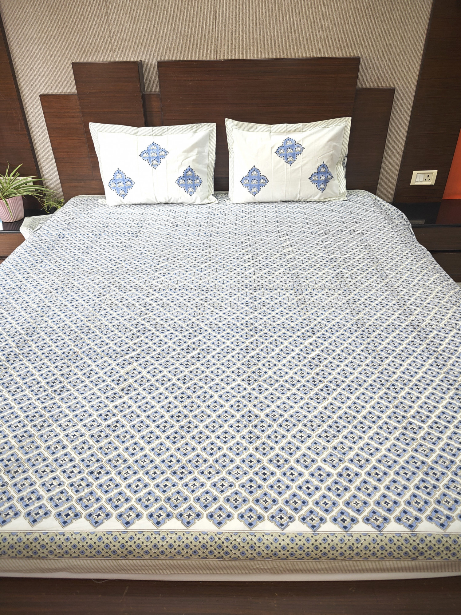 Jaipuri Block Print Bedsheet - Bela  Hand Block Print Cotton King Size