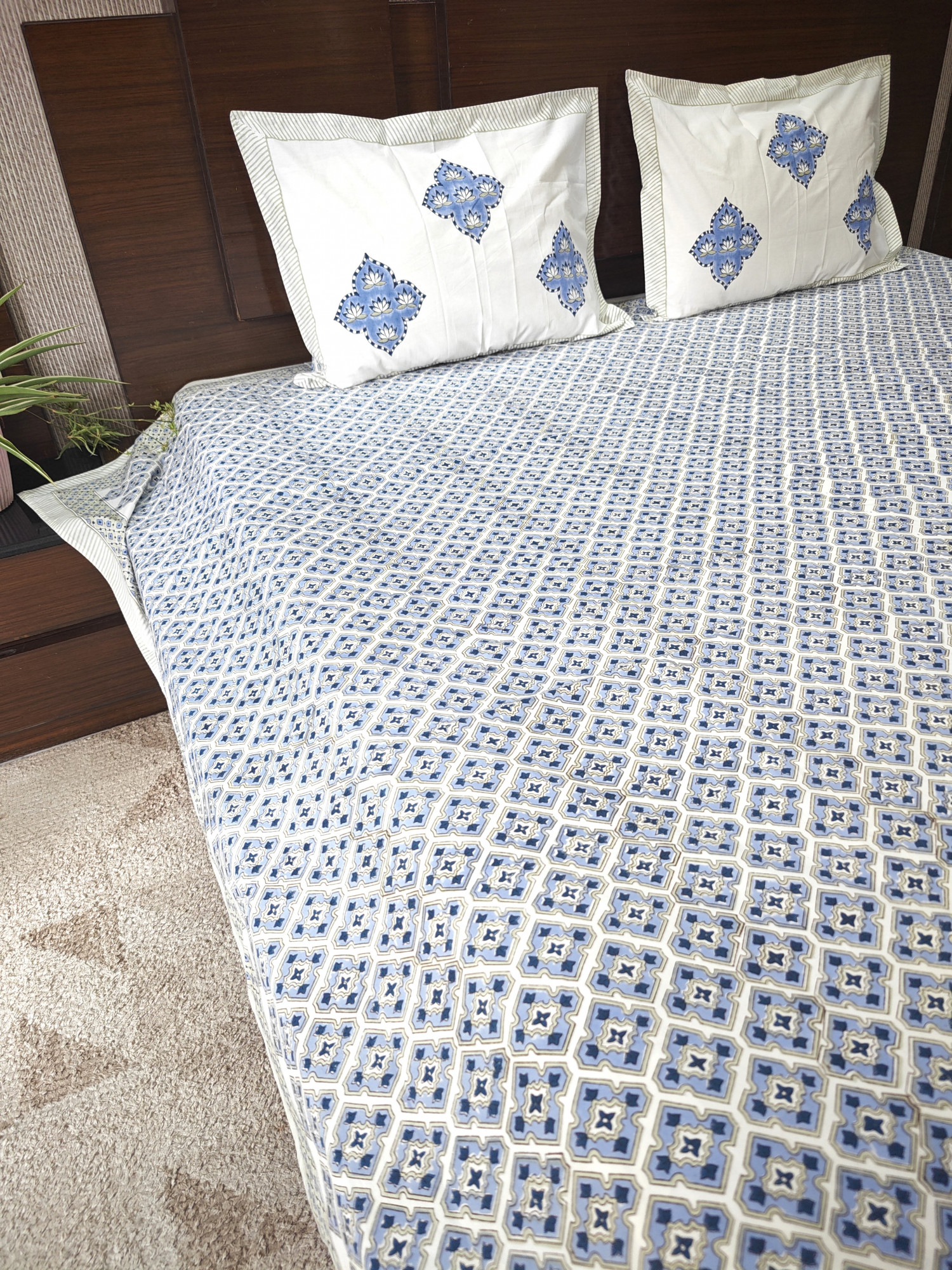 Jaipuri Block Print Bedsheet - Bela  Hand Block Print Cotton King Size
