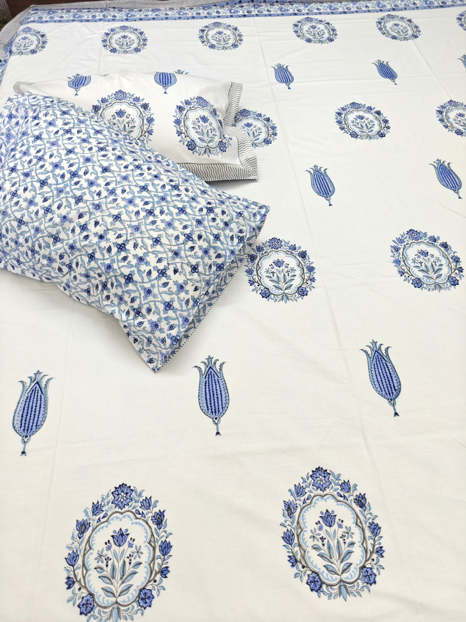 Jaipuri Block Print Bedsheet - Mala Hand Block Print Cotton King Size