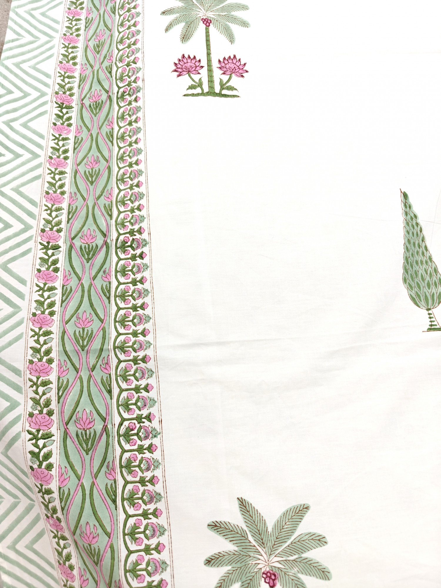 Jaipuri Block Print Bedsheet - Charbagh Hand Block Print Cotton King Size