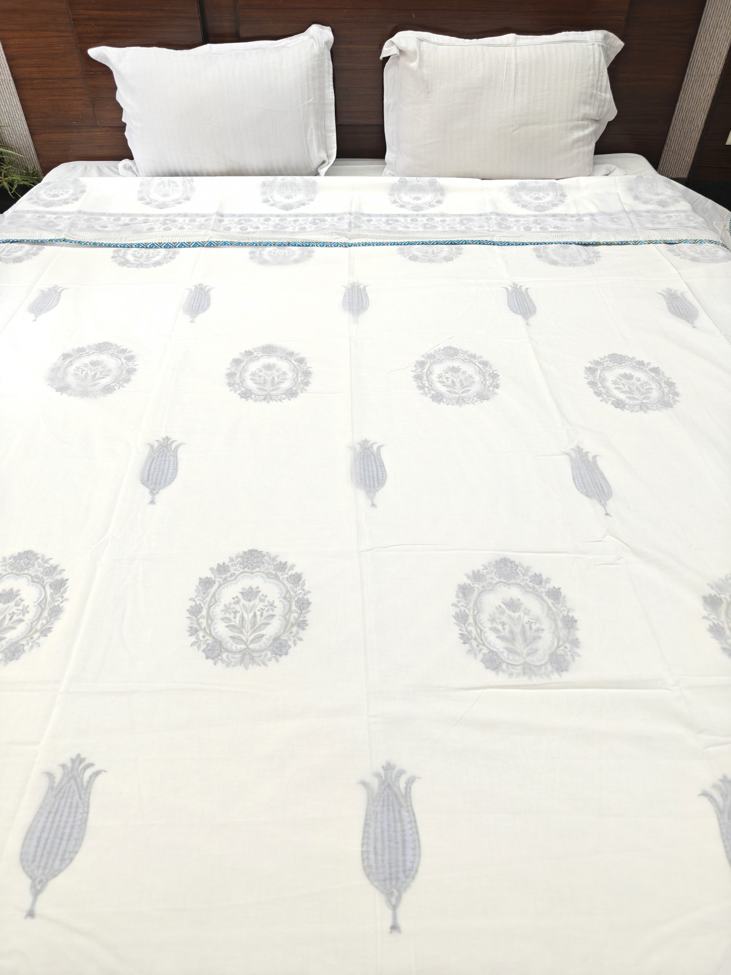 Block Print 3D Dohar - Mala Hand Block Print Mulmul Jaipuri