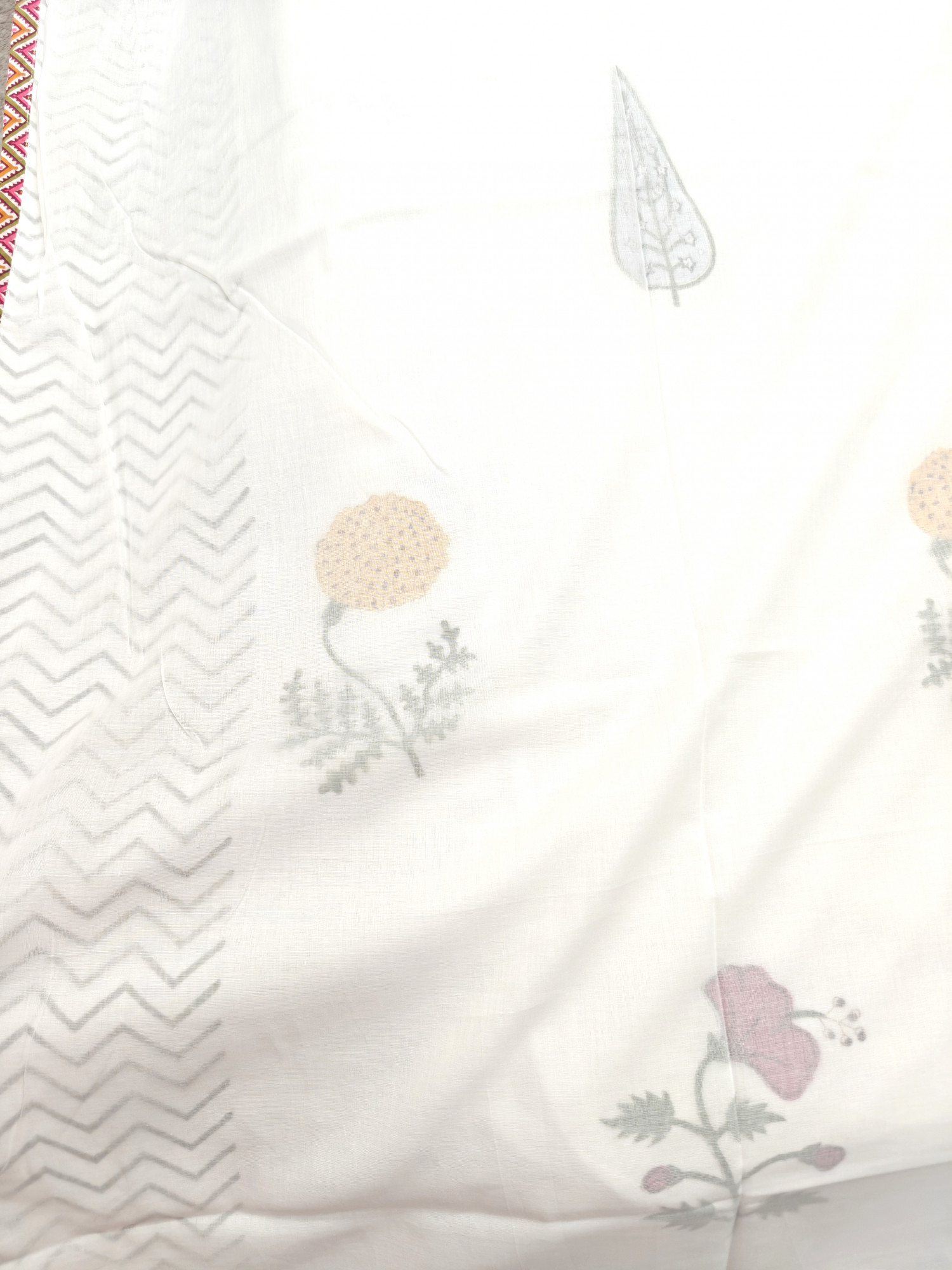 Block Print 3D Dohar - Tropical Hand Block Print Mulmul Jaipuri