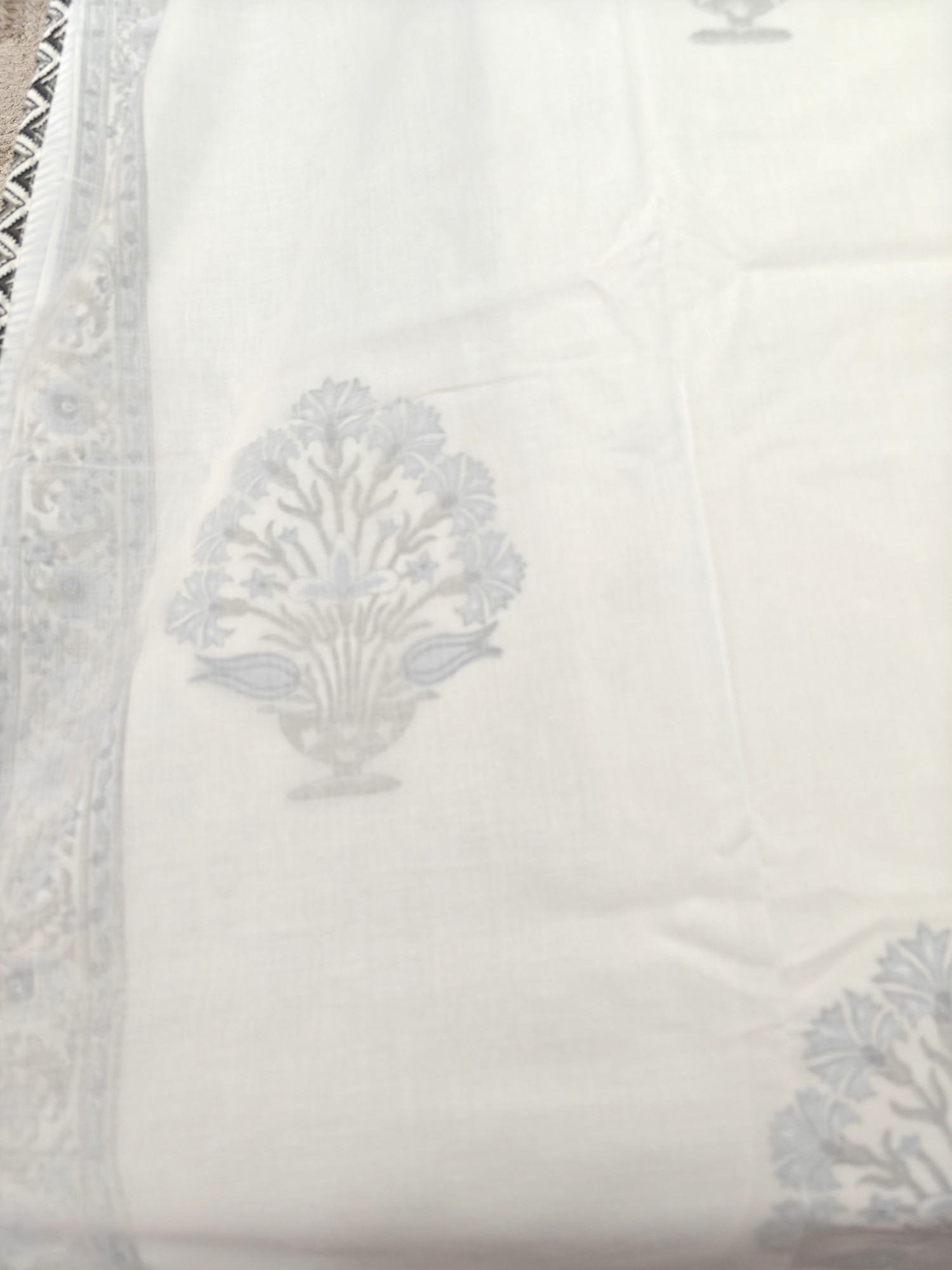 Block Print 3D Dohar - Earthen Grace Hand Block Print Mulmul Jaipuri