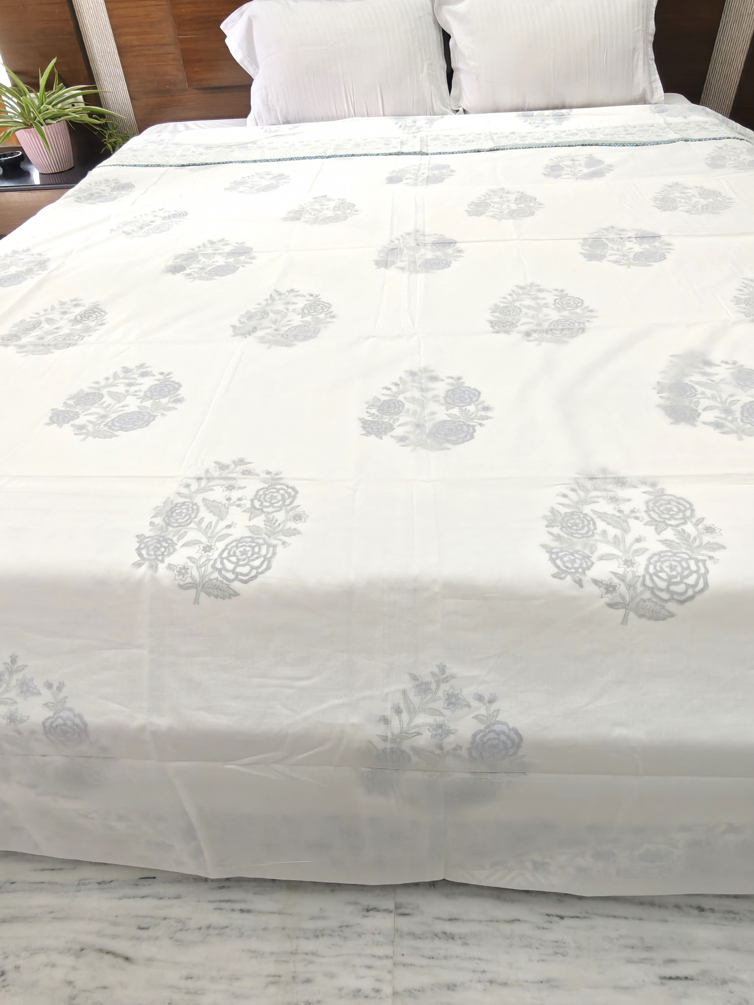 Block Print 3D Dohar - Gulab Leharia  Hand Block Print Mulmul Jaipuri