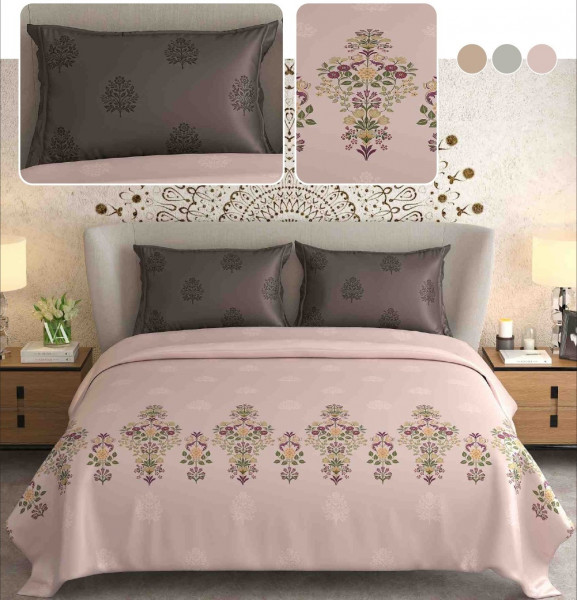 NAYAB KING SIZE BEDSHEET WITH 2 PILLOW COVER