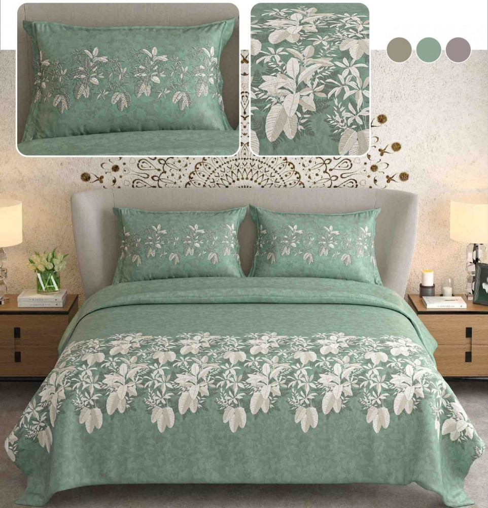 Image of NAYAB KING SIZE BEDSHEET WITH 2 PILLOW COVER