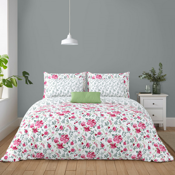 Bliss King Size 100% Pure Cotton 180 TC Bedheeet With Two Pillow Cover Set of 18 Bedsheet