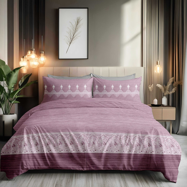 Bliss King Size 100% Pure Cotton 180 TC Bedheeet With Two Pillow Cover Set of 18 Bedsheet
