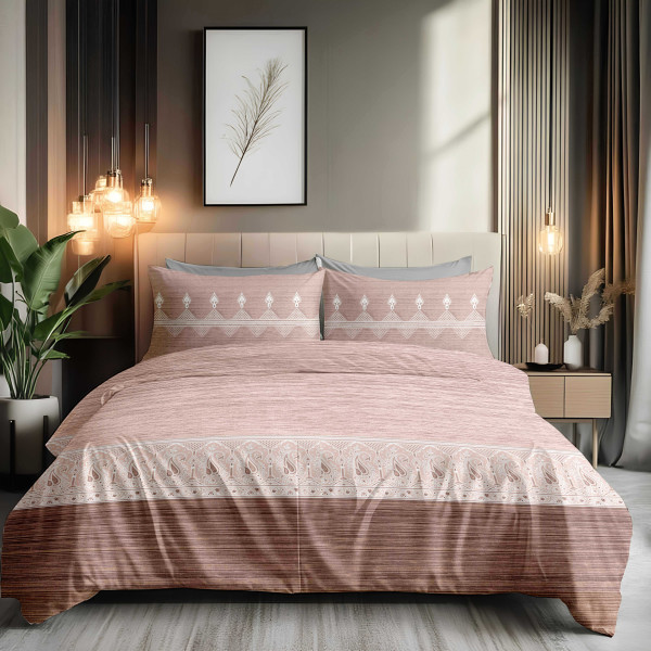 Bliss King Size 100% Pure Cotton 180 TC Bedheeet With Two Pillow Cover Set of 18 Bedsheet
