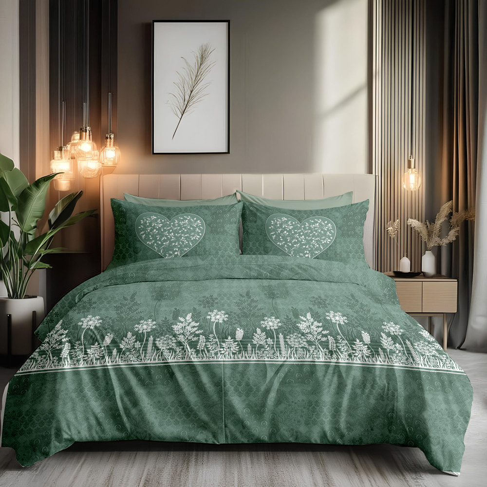 Bliss King Size 100% Pure Cotton 180 TC Bedheeet With Two Pillow Cover Set of 18 Bedsheet