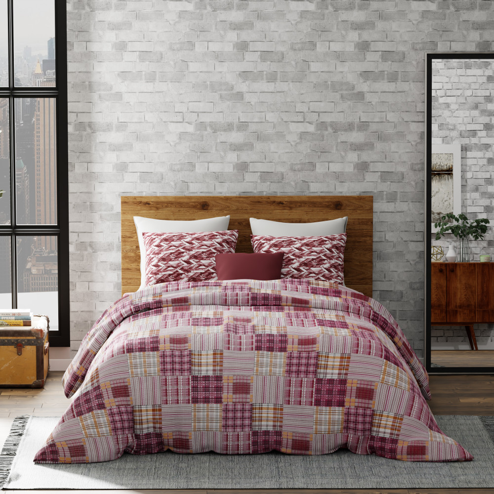 Bliss King Size 100% Pure Cotton 180 TC Bedheeet With Two Pillow Cover Set of 18 Bedsheet