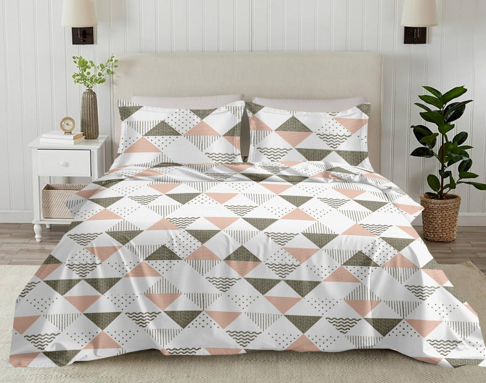 Image of Bliss Floral Print King Size 100% Pure Cotton 180 TC Bedheeet With Two Pillow Cover Set