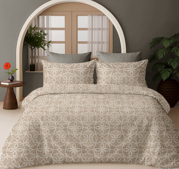 Bliss Floral Print King Size 100% Pure Cotton 180 TC Bedheeet With Two Pillow Cover Set